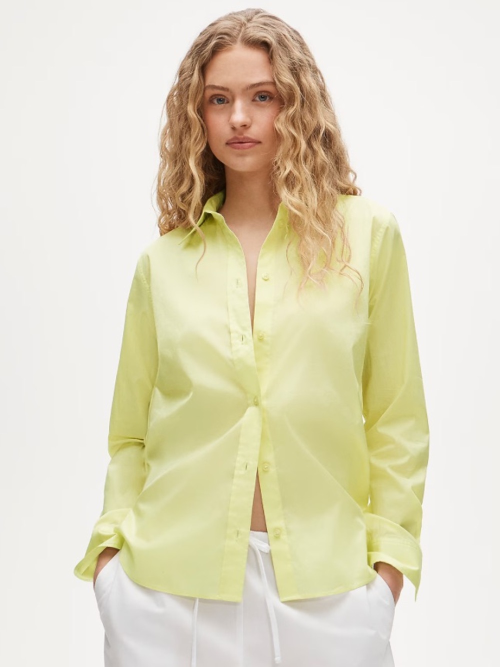 J. Crew Jules classic-fit shirt in sateen - Lime Nectar